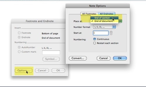 how to convert endnotes to footnotes in word 2013 mac